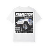 Perfection Wheels Truck Tee — White Lifted Pickup Graphic T-Shirt