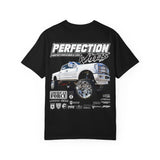 Perfection Wheels Truck Tee — White Lifted Pickup Graphic T-Shirt